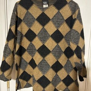 Vintage Loom wear women’s Tan and black sweater size large